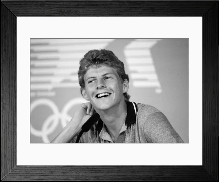 Framed Print : The 1984 Summer Olympics in Los Angeles. Steve Cram. August 1984 Framed Print : The 1984 Summer Olympics in Los Angeles. Steve Cram. August 1984