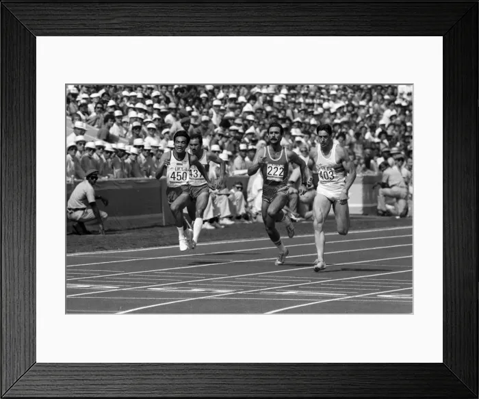 Framed Print : The 1984 Summer Olympics in Los Angeles. Alan Wells. August 1984 Framed Print : The 1984 Summer Olympics in Los Angeles. Alan Wells. August 1984