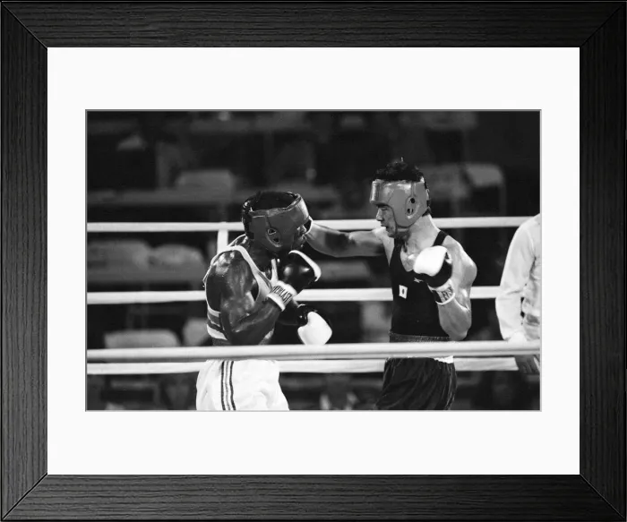 Framed Print : The 1984 Summer Olympics in Los Angeles. Boxing - Rod Douglas v Chiharu Ogiwara Framed Print : The 1984 Summer Olympics in Los Angeles. Boxing - Rod Douglas v Chiharu Ogiwara