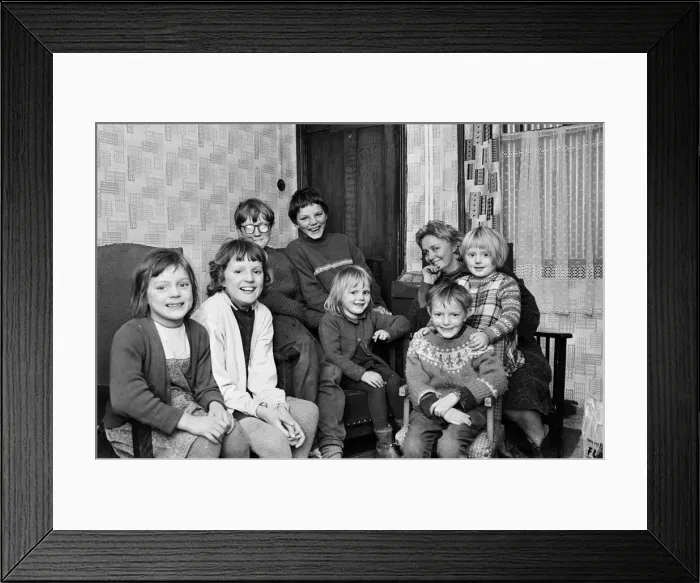 Framed Print : Mrs Parton and family in Small Heath. 25th November 1969 Framed Print : Mrs Parton and family in Small Heath. 25th November 1969
