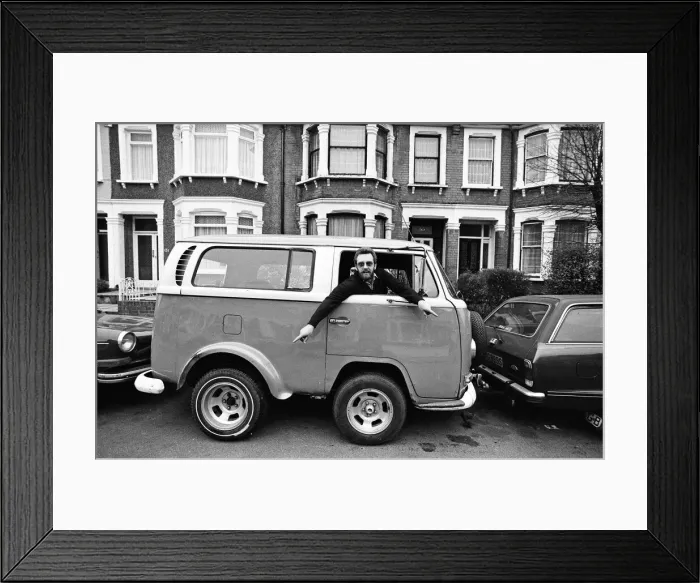 Framed Print : Dave Thomas, 35, from Ilford, found the front of a wrecked Volkswagen van Framed Print : Dave Thomas, 35, from Ilford, found the front of a wrecked Volkswagen van