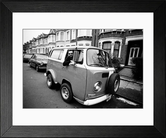 Framed Print : Dave Thomas, 35, from Ilford, found the front of a wrecked Volkswagen van