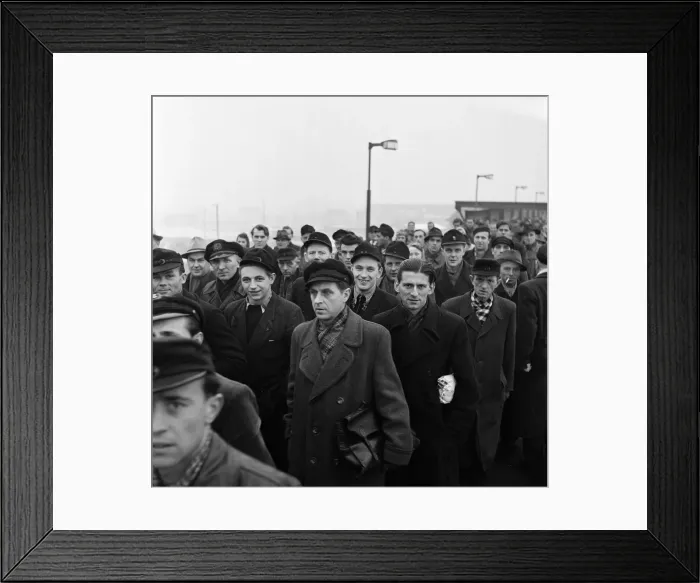 Framed Print : VW Volkswagen near Brunswick, West Germany. Workers seen here making their way to Framed Print : VW Volkswagen near Brunswick, West Germany. Workers seen here making their way to