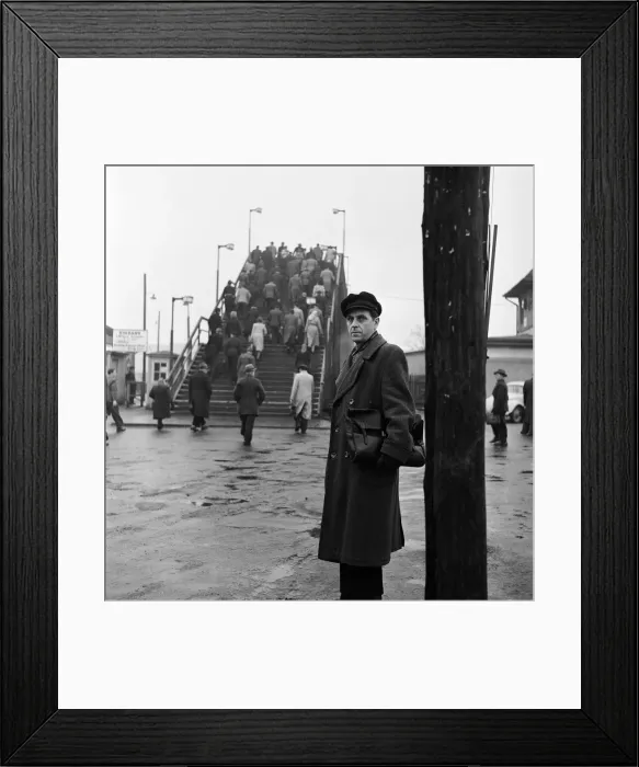 Framed Print : VW Volkswagen near Brunswick, West Germany. Workers seen here making their way to Framed Print : VW Volkswagen near Brunswick, West Germany. Workers seen here making their way to