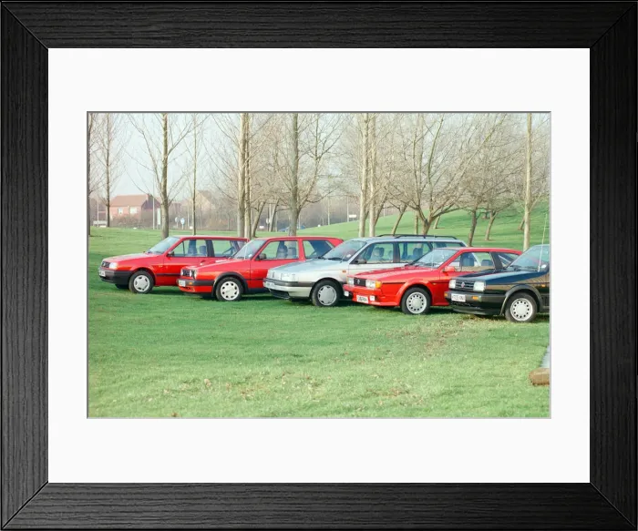 Framed Print : A range of Volkswagen cars. 16th January 1991