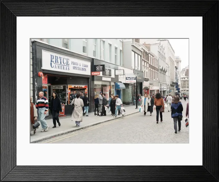 Framed Print : General views of Bold Street, Liverpool. 21st July 1993