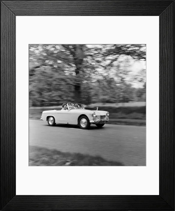 Framed Print : A MG Midget, learners test. May 1962 Framed Print : A MG Midget, learners test. May 1962