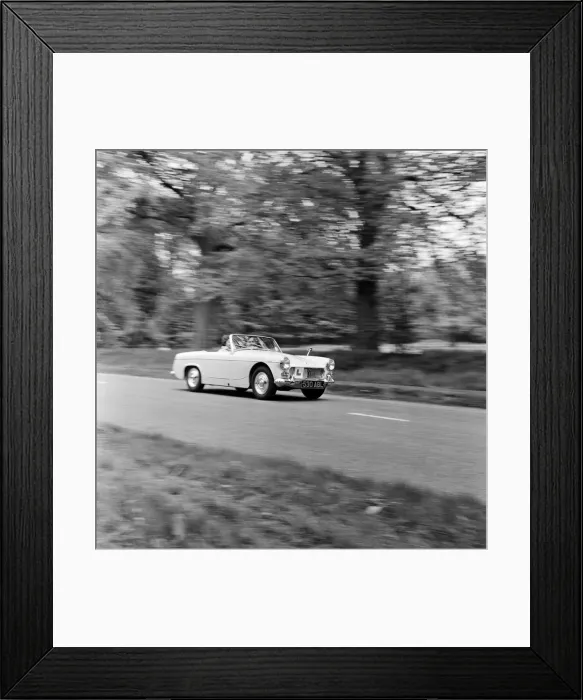Framed Print : A MG Midget, learners test. May 1962 Framed Print : A MG Midget, learners test. May 1962