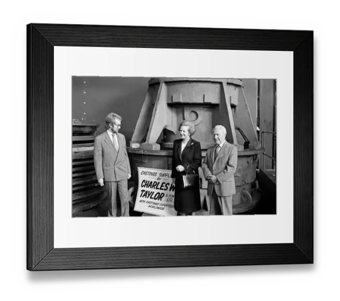 Framed Print : Prime Minister Margaret Thatcher visits Harker and Son at Stockton. 12th September 1987