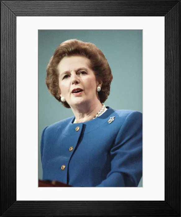 Framed Print : Prime Minister Margaret Thatcher speaking at the Conservative Party Conference, Brighton Framed Print : Prime Minister Margaret Thatcher speaking at the Conservative Party Conference, Brighton
