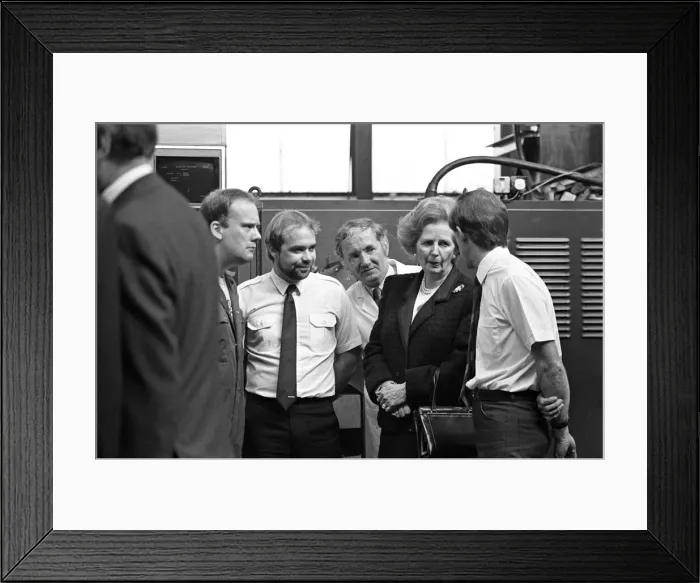 Framed Print : Prime Minister Margaret Thatcher visits Harker and Son at Stockton