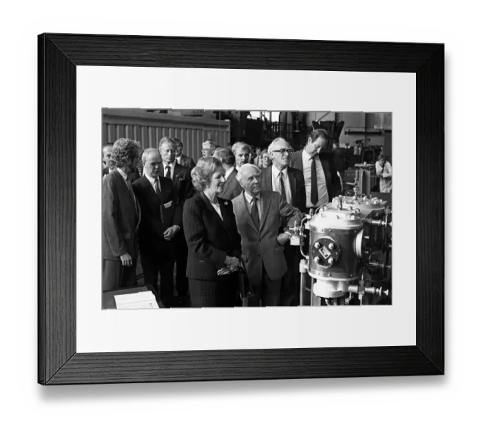 Framed Print : Prime Minister Margaret Thatcher visits Harker and Son at Stockton. 12th September 1987 Framed Print : Prime Minister Margaret Thatcher visits Harker and Son at Stockton. 12th September 1987