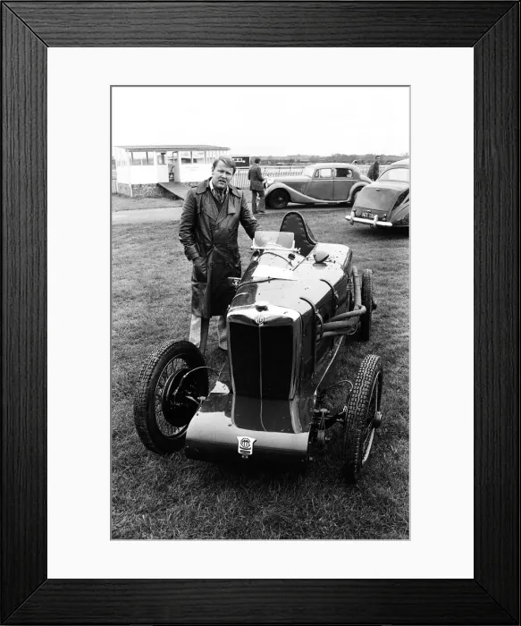 Framed Print : Neil Morrison at the wheel of the 47-year-old MG he bought for £ Framed Print : Neil Morrison at the wheel of the 47-year-old MG he bought for £