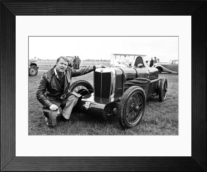 Framed Print : Neil Morrison at the wheel of the 47-year-old MG he bought for £ Framed Print : Neil Morrison at the wheel of the 47-year-old MG he bought for £