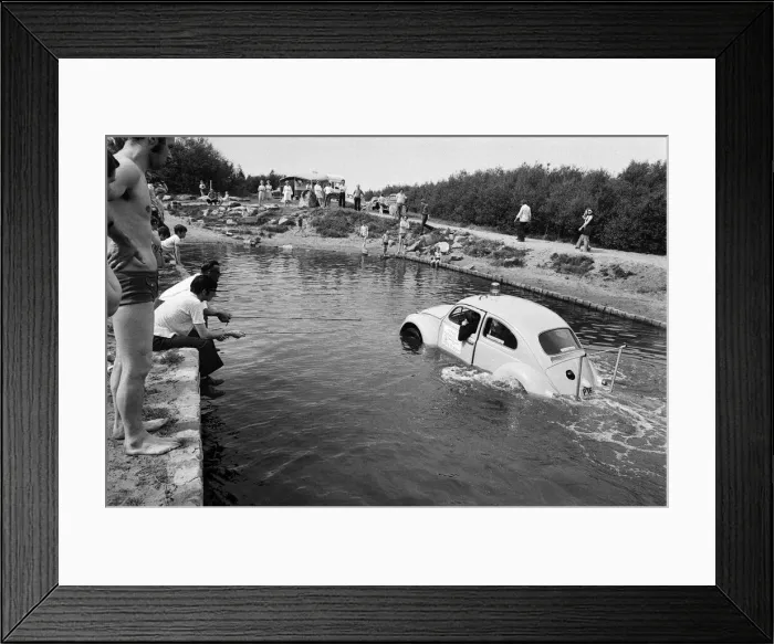 Framed Print : Malcolm Buchanan and Bill Helmeage who have spent the last month making a VW watertight Framed Print : Malcolm Buchanan and Bill Helmeage who have spent the last month making a VW watertight