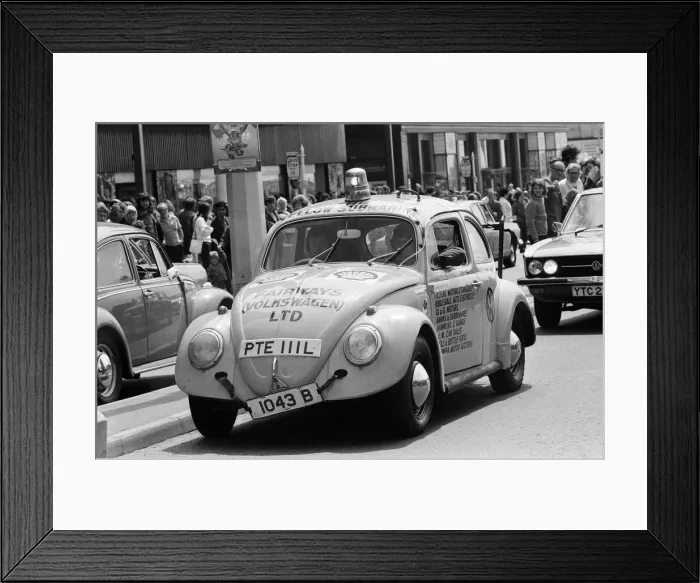 Framed Print : An aquatic VW Beetle at Blackpool beach. It has previously competed in the annual Isle of Framed Print : An aquatic VW Beetle at Blackpool beach. It has previously competed in the annual Isle of
