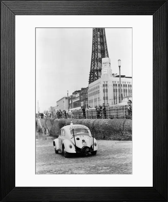 Framed Print : An aquatic VW Beetle at Blackpool beach. It has previously competed in the annual Isle of Framed Print : An aquatic VW Beetle at Blackpool beach. It has previously competed in the annual Isle of
