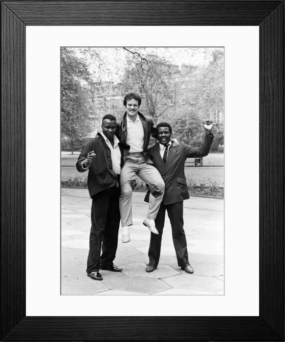 Framed Print : David Pearce, who is standing down as British Heavyweight Champion sizes up the title Framed Print : David Pearce, who is standing down as British Heavyweight Champion sizes up the title