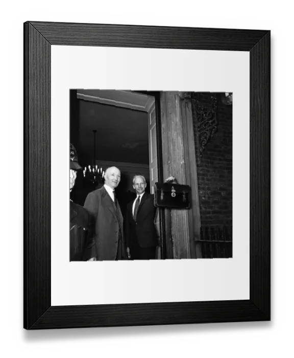Framed Print : Lord Denning, Minister of the Rolls (left), and his Secretary