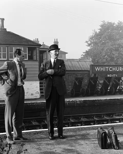 Lord Denning at Whitchurch station to go to London to present his report into the Profumo