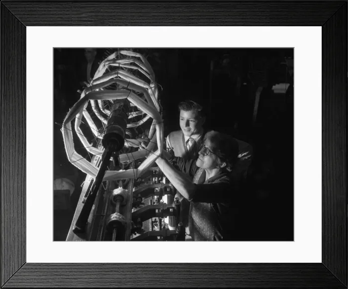 Framed Print : Yarn being spun at the The Shawl Factory of GH Hurt and Son in Nottingham 31st March Framed Print : Yarn being spun at the The Shawl Factory of GH Hurt and Son in Nottingham 31st March