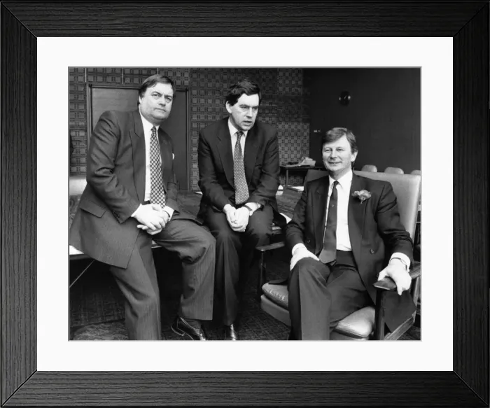 Framed Print : Labour Party front bench members, from left, John Prescott, Gordon Brown and Bryan Gould Framed Print : Labour Party front bench members, from left, John Prescott, Gordon Brown and Bryan Gould