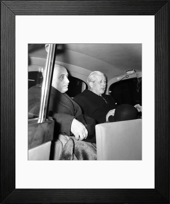 Framed Print : Prime Minister Harold Macmillan in a car. 25th April 1962 Framed Print : Prime Minister Harold Macmillan in a car. 25th April 1962