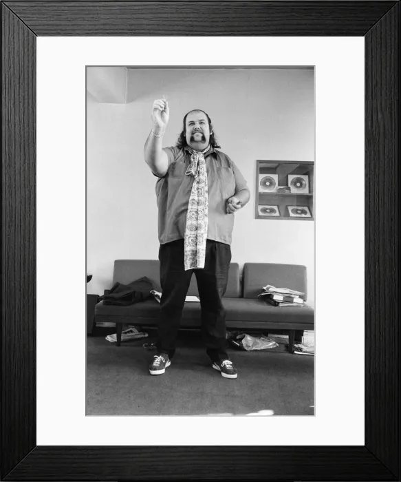Framed Print : Peter Grant, Manager of Led Zeppelin, pictured in his office, Friday 9th October 1970 Framed Print : Peter Grant, Manager of Led Zeppelin, pictured in his office, Friday 9th October 1970