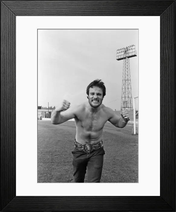Framed Print : Only a few hours after becoming the new British Heavyweight Champion - David Pearce