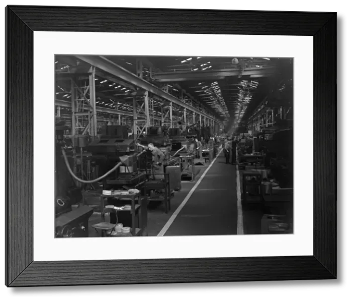 Framed Print : Tanks under construction at the Royal Ordnance Factory, Llanishen. 17th April 1951 Framed Print : Tanks under construction at the Royal Ordnance Factory, Llanishen. 17th April 1951