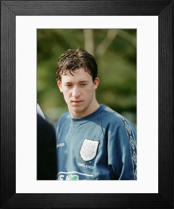 Framed Print : Robbie Fowler on International duty with England. 26th September 1997 Framed Print : Robbie Fowler on International duty with England. 26th September 1997