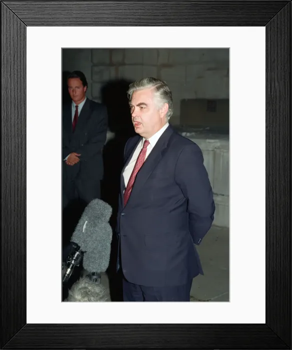 Framed Print : Black Wednesday. Chancellor of the Exchequer Norman Lamont gives a press conference Framed Print : Black Wednesday. Chancellor of the Exchequer Norman Lamont gives a press conference
