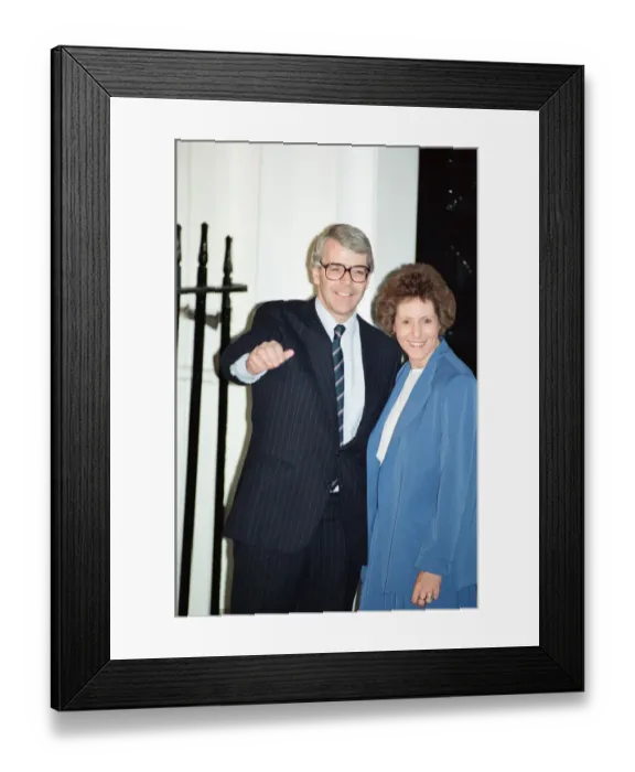 Framed Print : John Major outside 10 Downing Street after winning the Conservative leadership battle