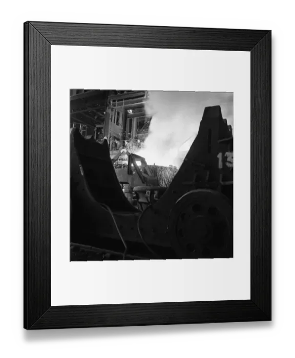 Framed Print : Molten steel is tapped off from one of the open hearth furnaces at the Stocksbridge Framed Print : Molten steel is tapped off from one of the open hearth furnaces at the Stocksbridge