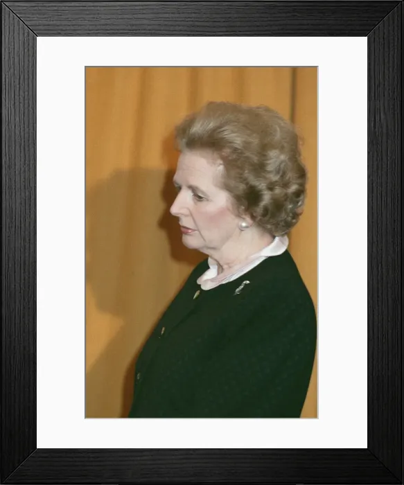 Framed Print : Prime Minister Margaret Thatcher after hearing about the resignation of Nigel Lawson