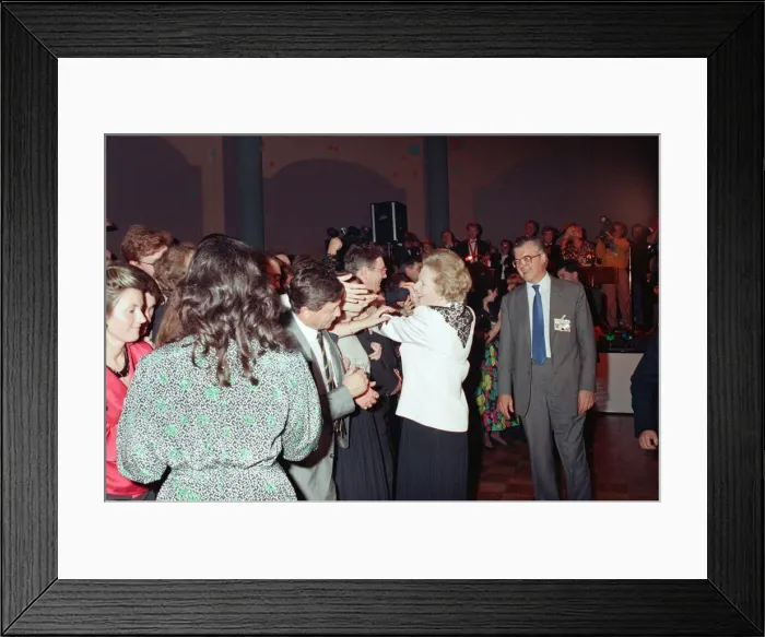 Framed Print : The Conservative Party Conference, Blackpool. Prime Minister Margaret Thatcher shaking Framed Print : The Conservative Party Conference, Blackpool. Prime Minister Margaret Thatcher shaking
