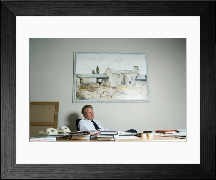 Framed Print : Politician Michael Heseltine promoting his book The Challenge of Europe