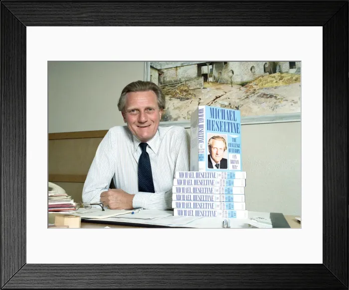 Framed Print : Politician Michael Heseltine promoting his book The Challenge of Europe Framed Print : Politician Michael Heseltine promoting his book The Challenge of Europe