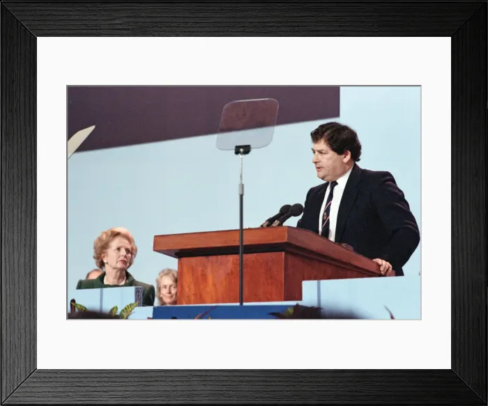 Framed Print : The Conservative Party Conference, Blackpool. Chancellor of the Exchequer, Nigel Lawson Framed Print : The Conservative Party Conference, Blackpool. Chancellor of the Exchequer, Nigel Lawson