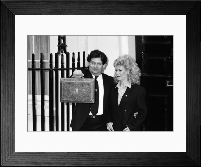 Framed Print : The Chancellor of the Exchequer, Nigel Lawson, and his wife Therese Framed Print : The Chancellor of the Exchequer, Nigel Lawson, and his wife Therese