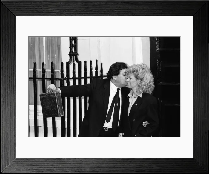 Framed Print : The Chancellor of the Exchequer, Nigel Lawson, and his wife Therese Framed Print : The Chancellor of the Exchequer, Nigel Lawson, and his wife Therese