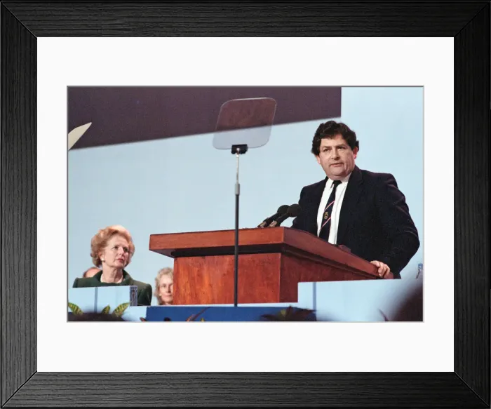 Framed Print : The Conservative Party Conference, Blackpool. Chancellor of the Exchequer, Nigel Lawson Framed Print : The Conservative Party Conference, Blackpool. Chancellor of the Exchequer, Nigel Lawson