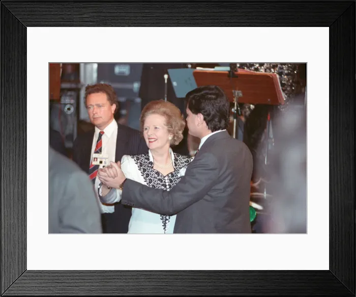 Framed Print : The Conservative Party Conference, Blackpool. Prime Minister Margaret Thatcher dancing Framed Print : The Conservative Party Conference, Blackpool. Prime Minister Margaret Thatcher dancing