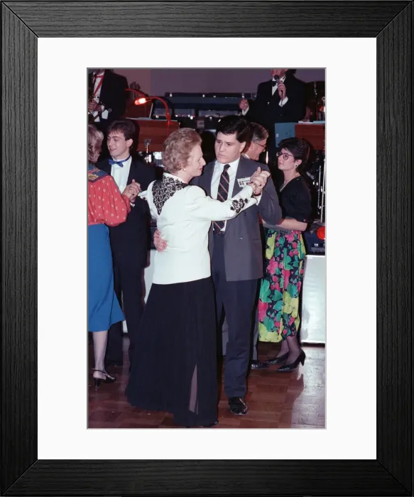 Framed Print : The Conservative Party Conference, Blackpool. Prime Minister Margaret Thatcher dancing Framed Print : The Conservative Party Conference, Blackpool. Prime Minister Margaret Thatcher dancing
