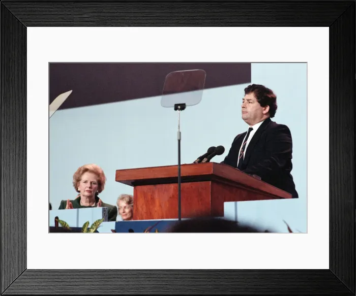 Framed Print : The Conservative Party Conference, Blackpool. Chancellor of the Exchequer, Nigel Lawson Framed Print : The Conservative Party Conference, Blackpool. Chancellor of the Exchequer, Nigel Lawson