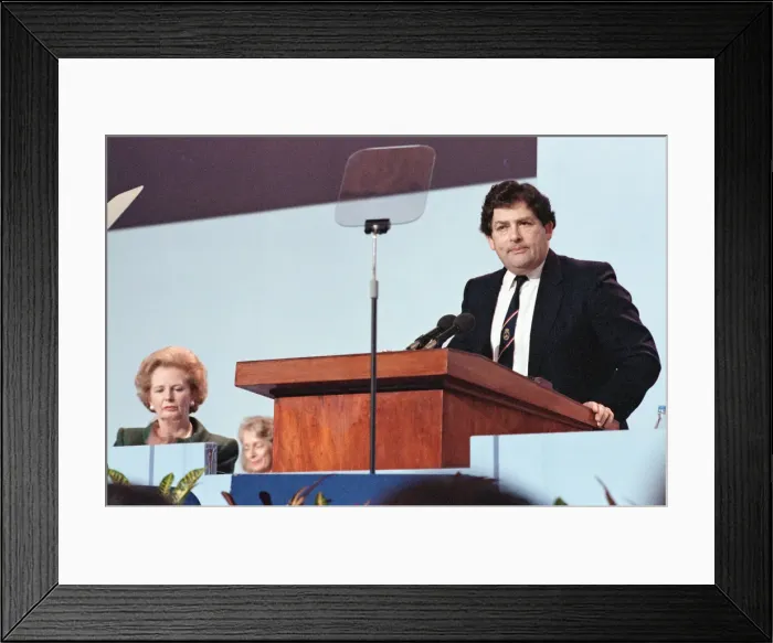 Framed Print : The Conservative Party Conference, Blackpool. Chancellor of the Exchequer, Nigel Lawson Framed Print : The Conservative Party Conference, Blackpool. Chancellor of the Exchequer, Nigel Lawson