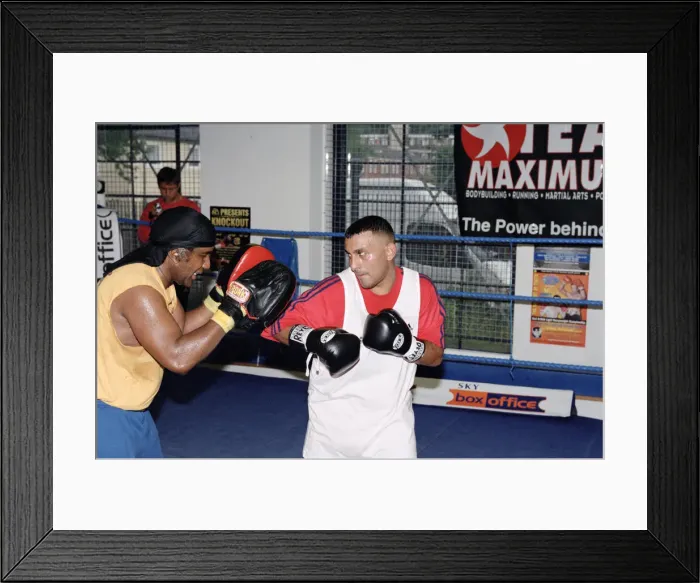 Framed Print : Prince Naseem Hamed with his new trainer Emanuel Steward From The Kronk Gym In Detroit