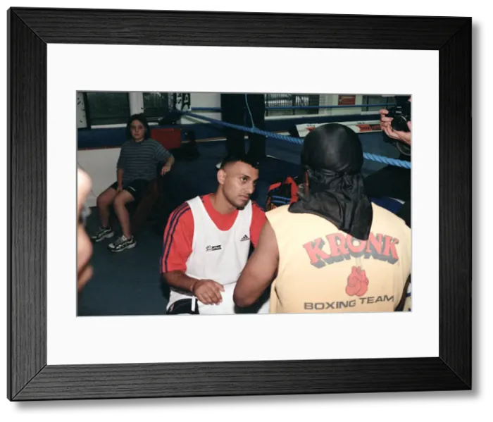 Framed Print : Prince Naseem Hamed with his new trainer Emanuel Steward From The Kronk Gym In Detroit