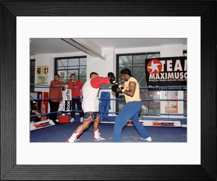 Framed Print : Prince Naseem Hamed with his new trainer Emanuel Steward From The Kronk Gym In Detroit