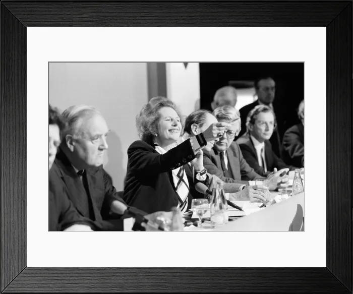 Framed Print : Prime Minister Margaret Thatcher unveils the Tory Party Manifesto for the 1987 General